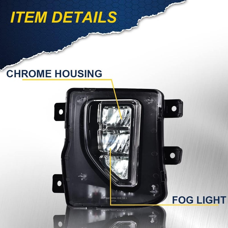 DOTCOM LED Bumper Fog Lights Lamps Compatible with Chevy Silverado 1500 models only 2016-2018,Bumper Lamps Driving Fog Lamps w/Switch Clear lens - Image 5